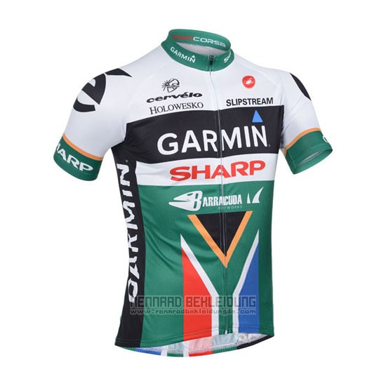 2013 Fahrradbekleidung Garmin Sharp Champion Afrika Trikot Kurzarm und Tragerhose